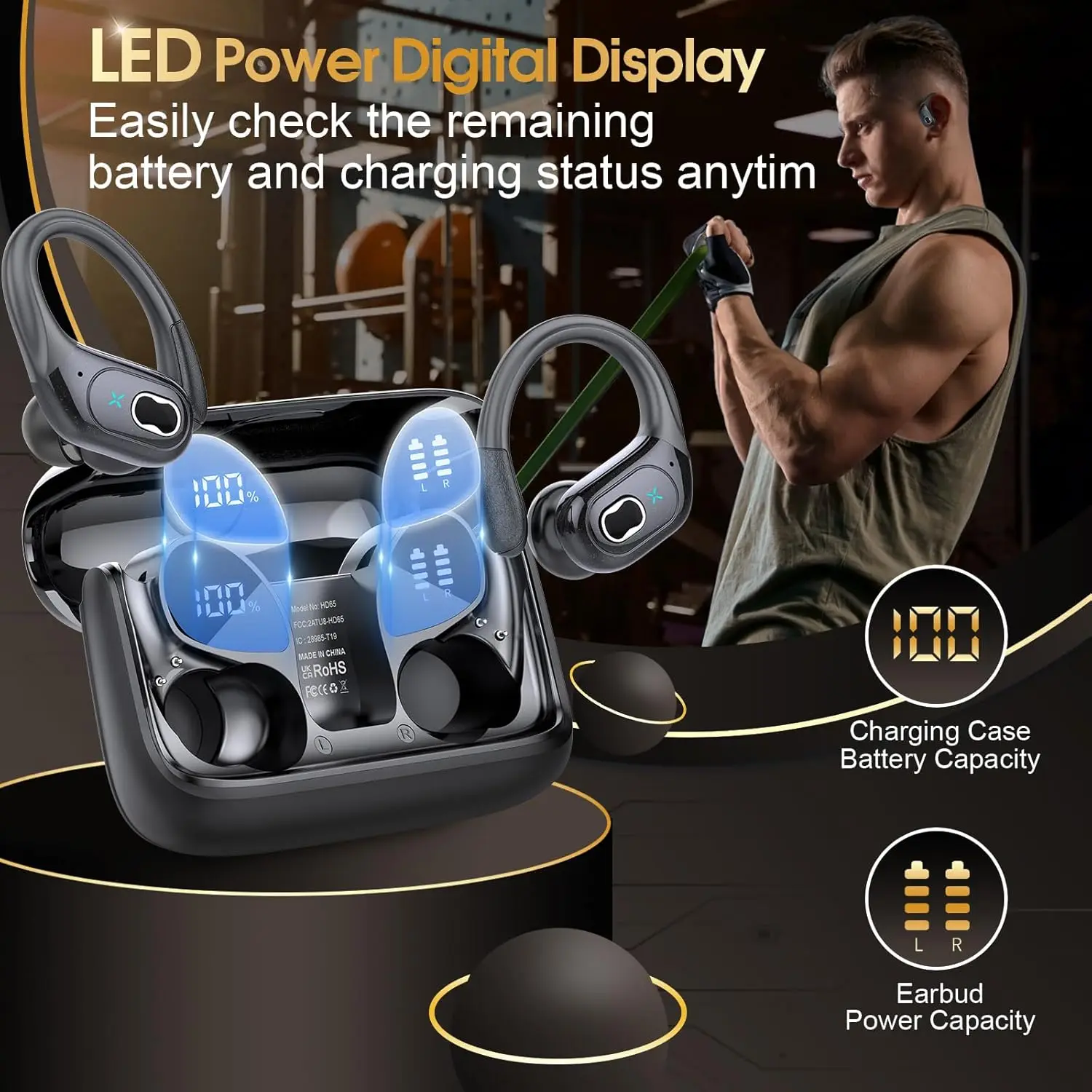 سماعات لاسلكية LED شاشة ديجيتال - الصورة 6