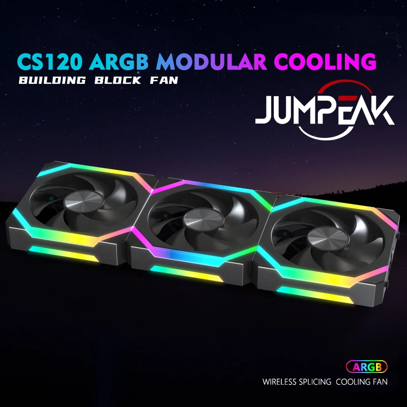 JUMPEAK CS120 ARGB مروحة التبريد 360 مللي متر 240 مللي متر وحدات تكويم الربط PWM صامت 120 مللي متر RGB المشجعين للألعاب PC حافظة مبرد المياه - الصورة 3