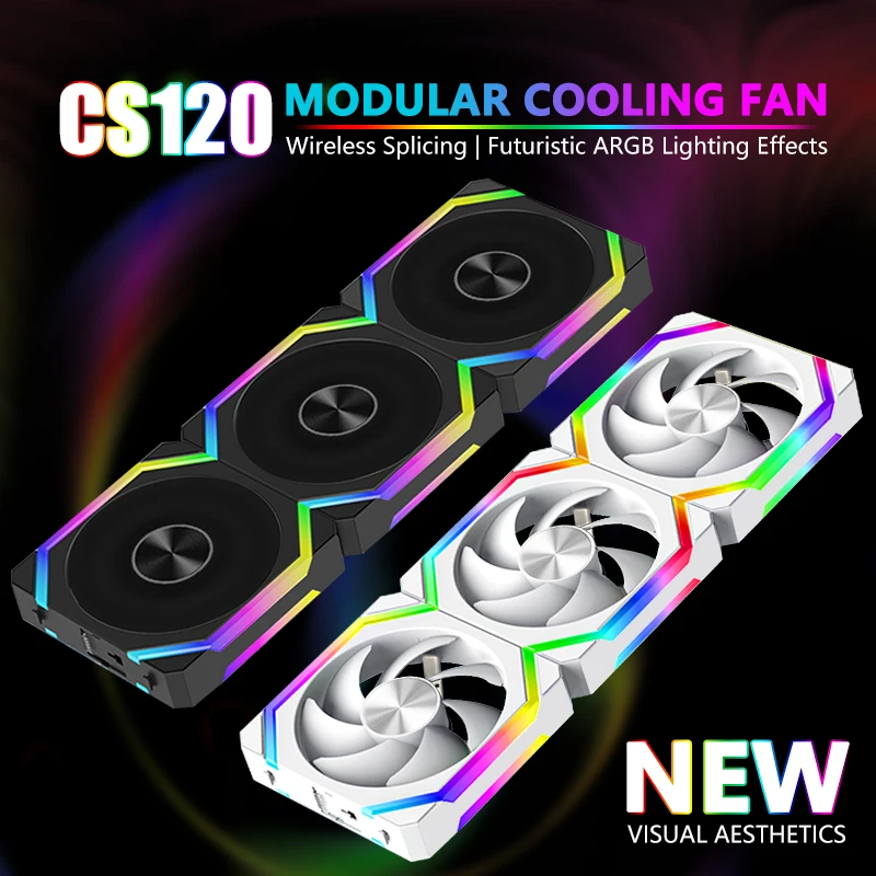 JUMPEAK CS120 ARGB مروحة التبريد 360 مللي متر 240 مللي متر وحدات تكويم الربط PWM صامت 120 مللي متر RGB المشجعين للألعاب PC حافظة مبرد المياه