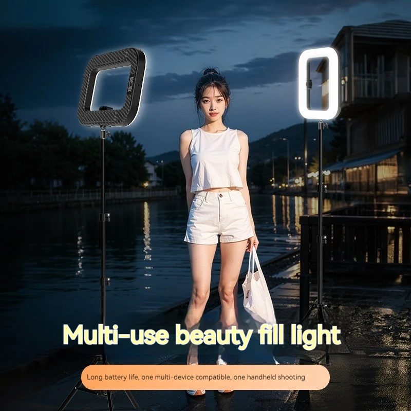 جديد يده حلقة LED قابلة للشحن ملء الضوء المحمولة الهاتف المحمول البث المباشر التصوير سطح المكتب قفص أرنب ضوء السيلفي - الصورة 5